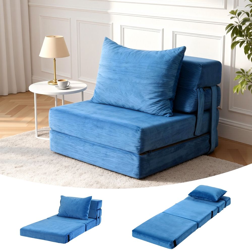 Artiss Convertible Folding Sofa Bed Armless Lounger Foam Floor Sofas Futons Couches