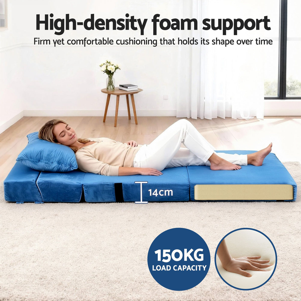 Artiss 2 Pack Folding Sofa Bed Armless Lounger Foam Floor Sofas Futons Couches