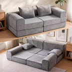 Artiss 5-in-1 Convertible Sofa Bed Floor Mattress Modular Boneless Curved Couch