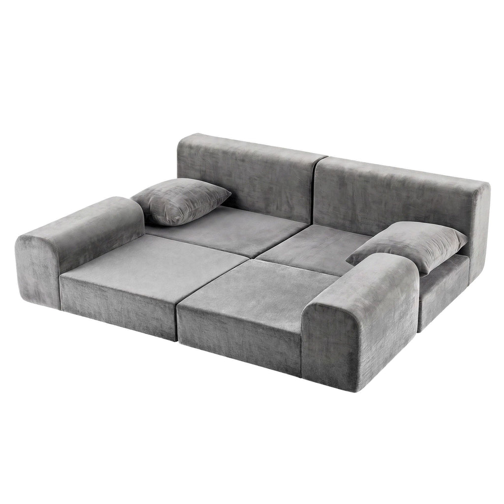 Artiss 5-in-1 Convertible Sofa Bed Floor Mattress Modular Boneless Curved Couch
