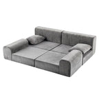 Artiss 5-in-1 Convertible Sofa Bed Floor Mattress Modular Boneless Curved Couch