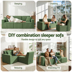 Artiss Modular 3-Seater Sofa Bed Convertible Sectional Floor Couch with Deep Seat
