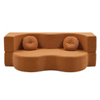 Artiss Folding Sofa Bed Floor Couch 2-in-1 Convertible Futon Loveseat Orange