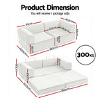 Artiss Convertible Folding Sofa Bed Pull Out Mattress Sleeper Couch Corduroy Beige