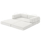 Artiss Convertible Folding Sofa Bed Pull Out Mattress Sleeper Couch Corduroy Beige