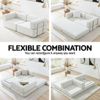 Artiss Convertible Folding Sofa Bed Pull Out Mattress Sleeper Couch Corduroy Beige