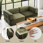 Artiss Convertible Folding Sofa Bed Pull Out Mattress Sleeper Couch Corduroy Green