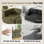 Artiss Convertible Folding Sofa Bed Pull Out Mattress Sleeper Couch Corduroy Green