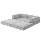 Artiss Convertible Folding Sofa Bed Pull Out Mattress Sleeper Couch Corduroy Grey