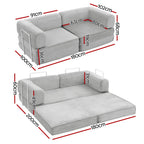 Artiss Convertible Folding Sofa Bed Pull Out Mattress Sleeper Couch Corduroy Grey