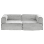 Artiss Convertible Folding Sofa Bed Pull Out Mattress Sleeper Couch Corduroy Grey