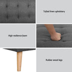 Artiss 2x Sofa Bed Couch Single Seater Fabric Grey