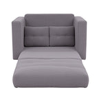 Artiss 2 Seater Corduroy Convertible Sofa Bed Pull Out Boneless Couch Grey