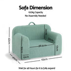 Artiss Kids Sofa Toddler Foam Couch with Carry Handle Mint Green
