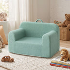 Artiss Kids Sofa Toddler Foam Couch with Carry Handle Mint Green