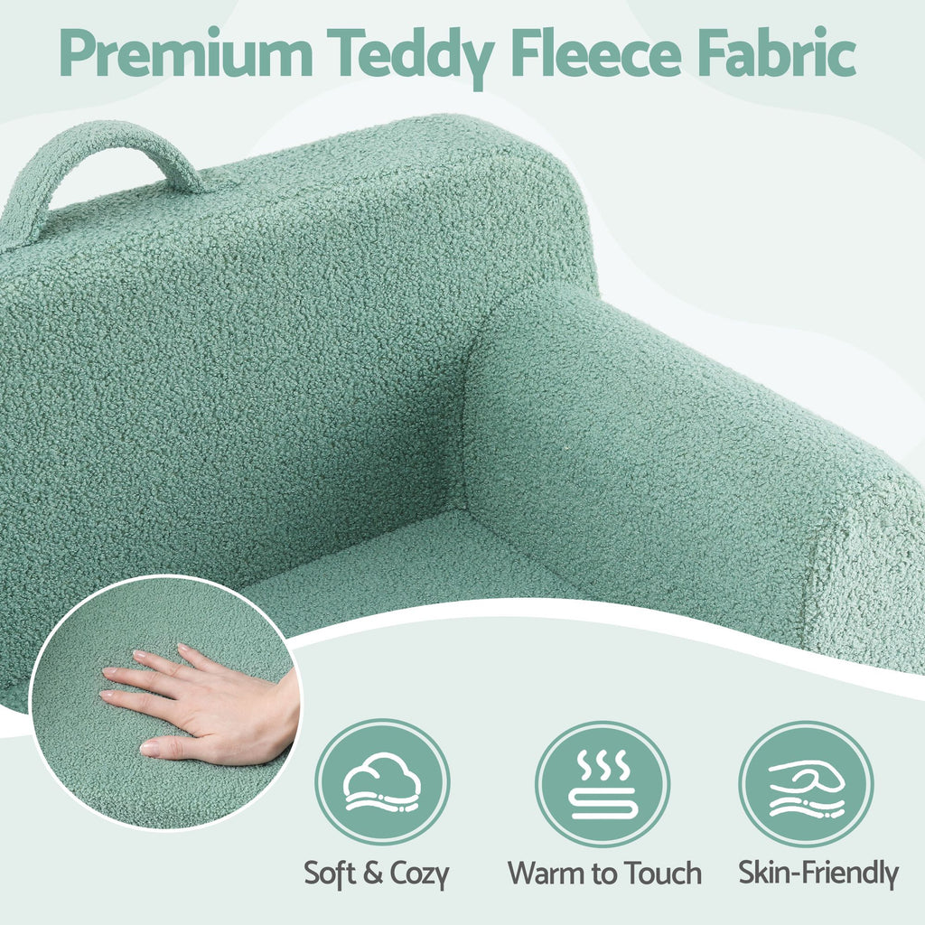 Artiss Kids Sofa Toddler Foam Couch with Carry Handle Mint Green