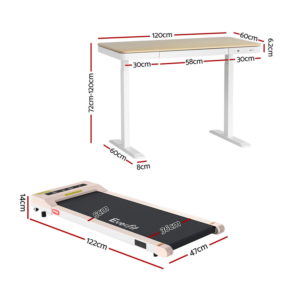 Artiss Electric Treadmill with 120cm Automatic Standing Desk Walking Pad 360mm