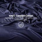 Giselle Kingsingle 500TC Cotton 4Pcs Sheet Set with 40cm Extra Deep Pocket for Thick Mattresses Sateen Weave for Sweaty Nights Navy Blue