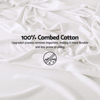 Giselle Double 500TC Cotton 4Pcs Sheet Set with 40cm Extra Deep Pocket for Thick Mattresses Sateen Weave for Sweaty Nights White