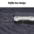 Giselle Bedding 3-Zone Pillowtop Mattress Topper 1000GSM for Back Pain Relief Washable with 45cm Deep Pocket Queen