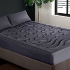 Giselle Bedding 3-Zone Pillowtop Mattress Topper 1000GSM for Back Pain Relief Washable with 45cm Deep Pocket Queen