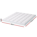 Giselle Bedding 1500GSM Bamboo Pillowtop Mattress Topper 10cm Thick Pad for Back Pain Relief, High Loft Cooling Underlay for Dorm & Guest Bed, 45cm Deep Pocket King