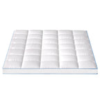 Giselle Bedding 1500GSM Bamboo Pillowtop Mattress Topper 10cm Thick Pad for Back Pain Relief, High Loft Cooling Underlay for Dorm & Guest Bed, 45cm Deep Pocket Queen