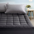 Giselle Bedding Bamboo Charcoal Filling Pillowtop Topper 1000GSM 5cm Thick Pillowtop Pad for Back Pain Relief Washable with 45cm Deep Pocket Queen