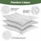 Giselle Bedding Single Mattress Topper 5cm Coral Fleece