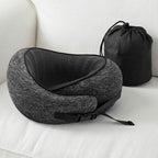 Wanderlite Travel Pillows for Airplanes Ergonomic Memory Foam Neck Pillow, Breathable & Washable Cover, Travel Bag Included, Airplane Pillow for Airplane, Car, Office and Home, Dark Grey