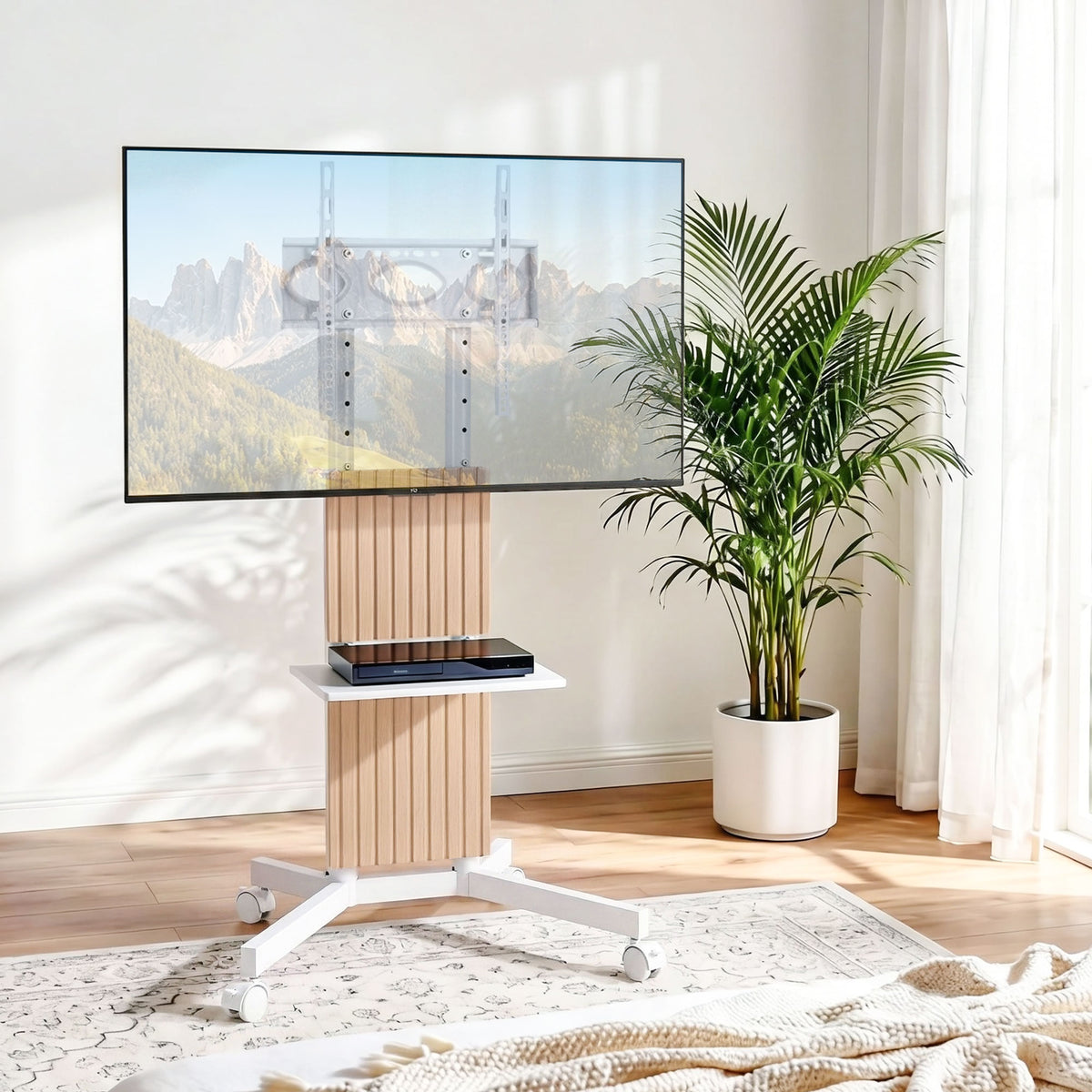 Artiss Mobile TV Floor Stand for 32-65" Mount Bracket Universal Adjustable Height with Wheels