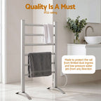 Devanti Electric Heated Towel Rail Rack 6 Bars Freestanding Clothes Dry Warmer