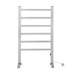 Devanti Electric Heated Towel Rail Rack 6 Bars Freestanding Clothes Dry Warmer