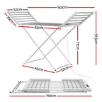 Devanti Foldable Electric Heated Towel Rail Rack with 24H Timer