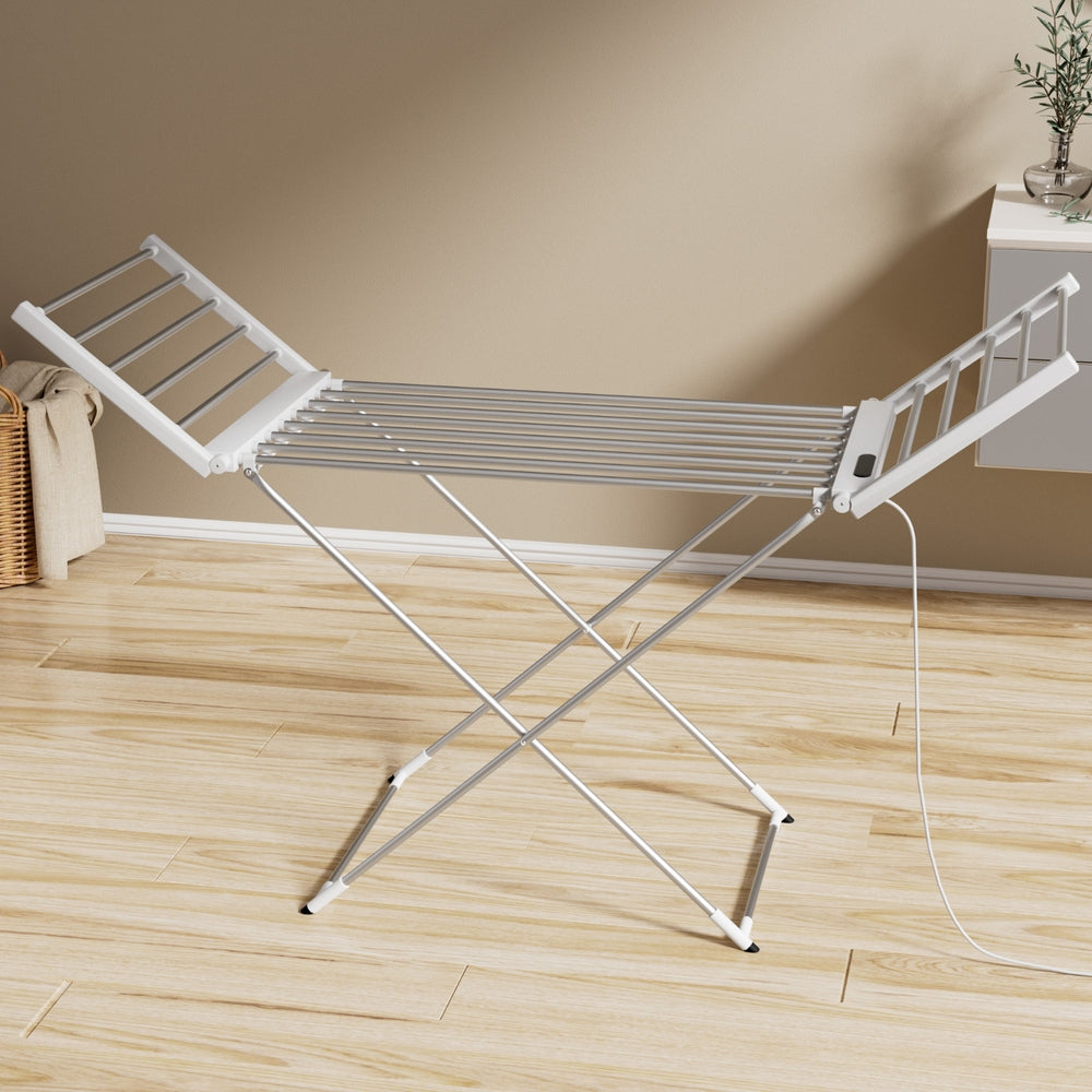 Devanti Foldable Electric Heated Towel Rail Rack with 24H Timer