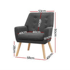 Artiss Armchair Linen Fabric Anne Charcoal
