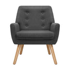 Artiss Armchair Linen Fabric Anne Charcoal