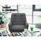 Artiss Armchair Linen Fabric Anne Charcoal