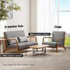 Artiss Armchair 2-seater Loveseat Fabric Grey