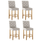 Artiss 4x Bar Stools Linen Upholstered Chairs