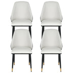 Artiss Dining Chairs Set of 4 Leather Seat Beige and Black