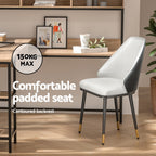 Artiss Dining Chairs Set of 4 Leather Seat Beige and Black