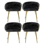 1 Set of 4 Artiss Dining Chairs Velvet Armchair Black