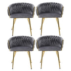 1 Set of 4 Artiss Dining Chairs Velvet Armchair Grey