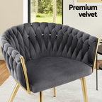 1 Set of 4 Artiss Dining Chairs Velvet Armchair Grey