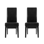 Artiss Dining Chairs Set of 2 Leather Parsons Chair Black