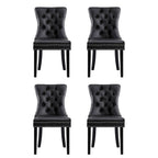 1 Set of 4 Artiss Dining Chairs Black Leather