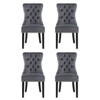 1 Set of 4 Artiss Dining Chairs Grey Velvet