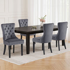 1 Set of 4 Artiss Dining Chairs Grey Velvet