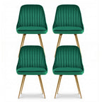 Artiss Dining Chairs Set of 4 Velvet Channel Tufted Green